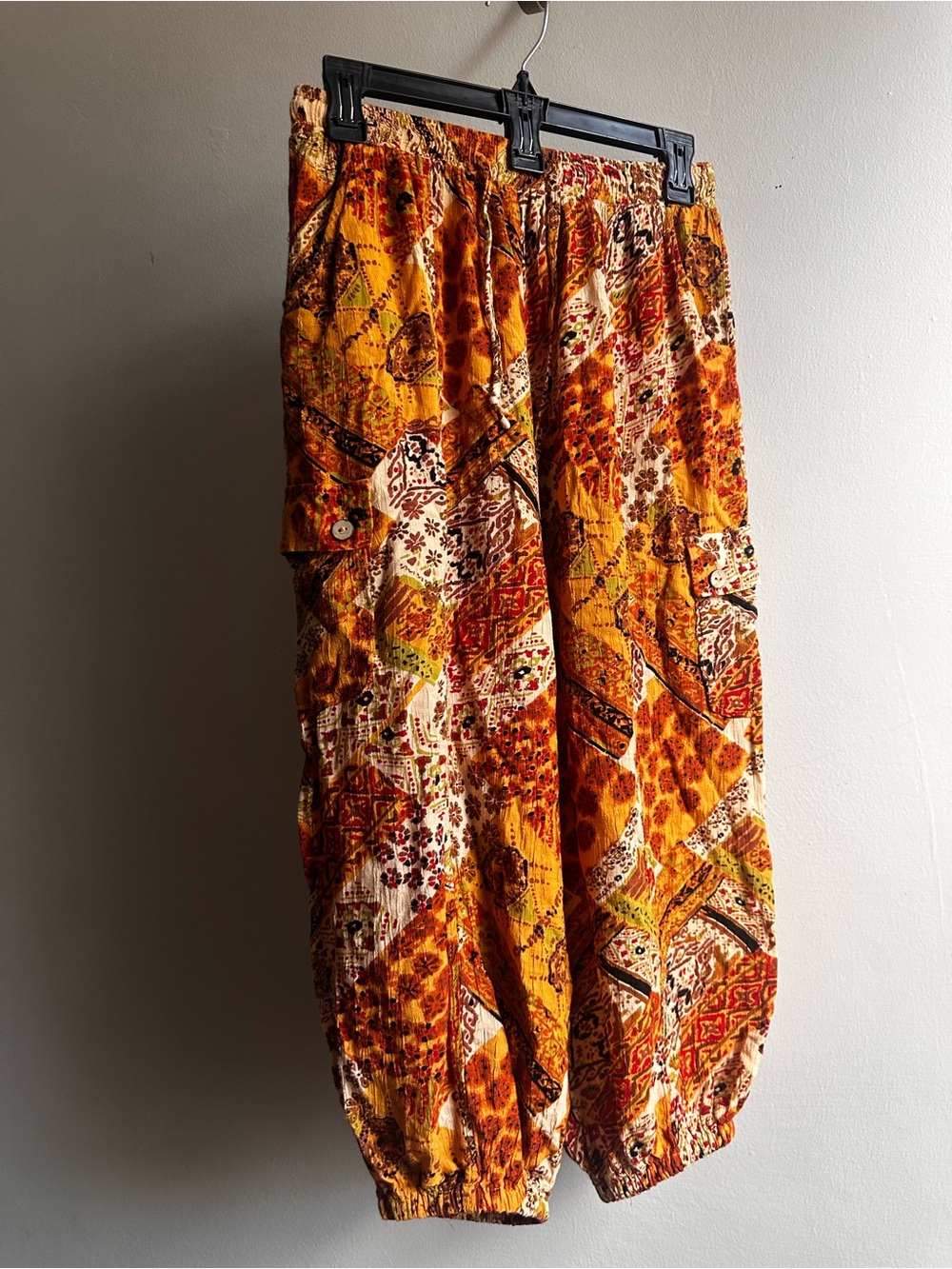Christian Siriano Orange Floral Patchwork Wide-Leg Pants - Picture 5 of 14